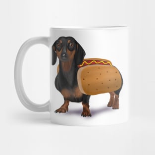 Halloween Wiener Dog Dachshund Hot Dog Costume Drawing Mug